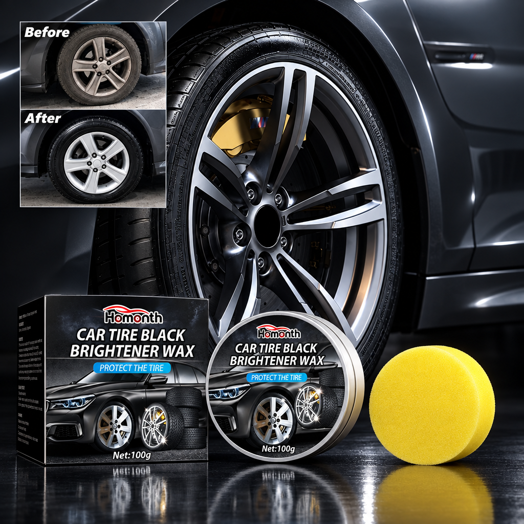 Tire Wax dark showroom background - lifestyle